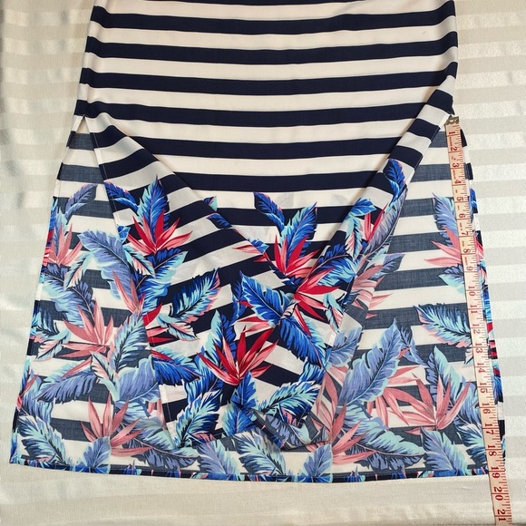 Tommy Bahama Side Slit Striped Floral Tassel Maxi Sleeveless Dress Sz M - Picture 11 of 14